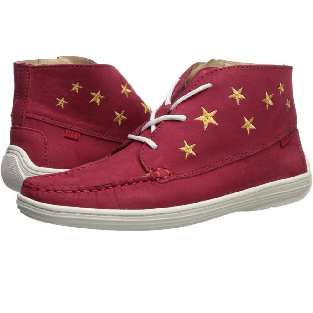 MARC JOSEPH NEW YORK Unisex-Child Leather Ankle Boot Embroidered Star Detail